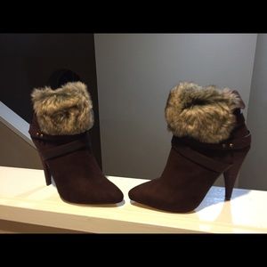 Brown high heel boots